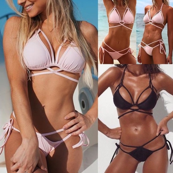 Strappy Pink Bikini - Picture 2 of 7